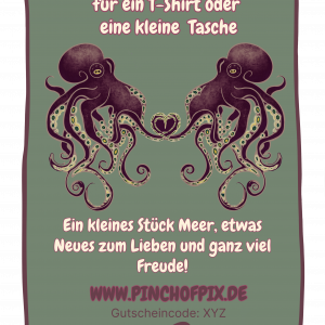 Gutschein für ein Shirt oder kleine Tasche (39 €)