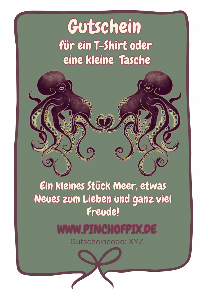 Gutschein für ein Shirt oder kleine Tasche (39 €)
