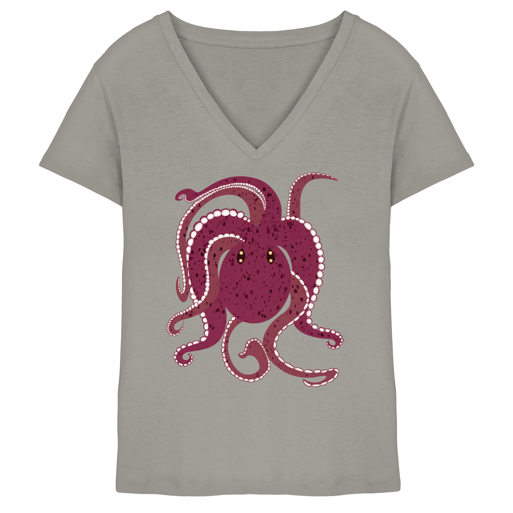 Oktopus mit Tiefgang - Ladies V-Neck Shirt – Bild 3