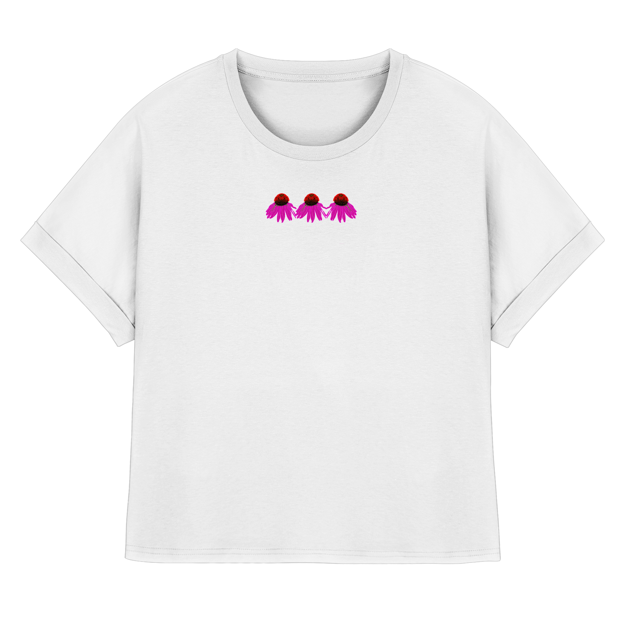 Sonnenhut - Womens Organic Rolled Sleeves T-Shirt – Bild 3