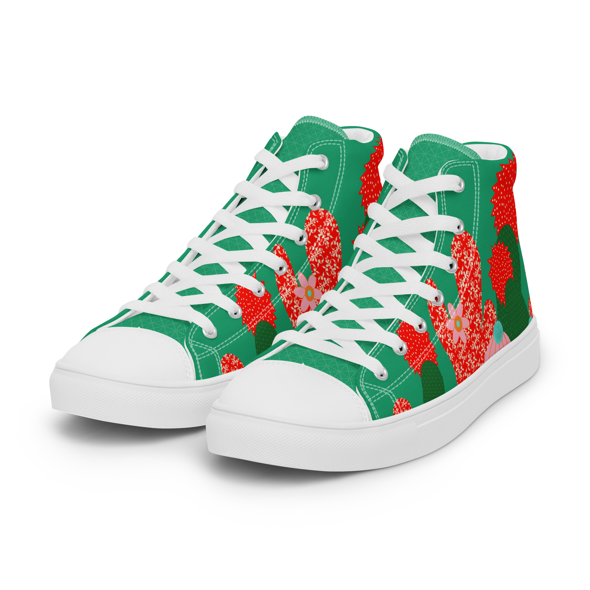 Kaktus - High-Top Leinenschuhe für Damen – Bild 7