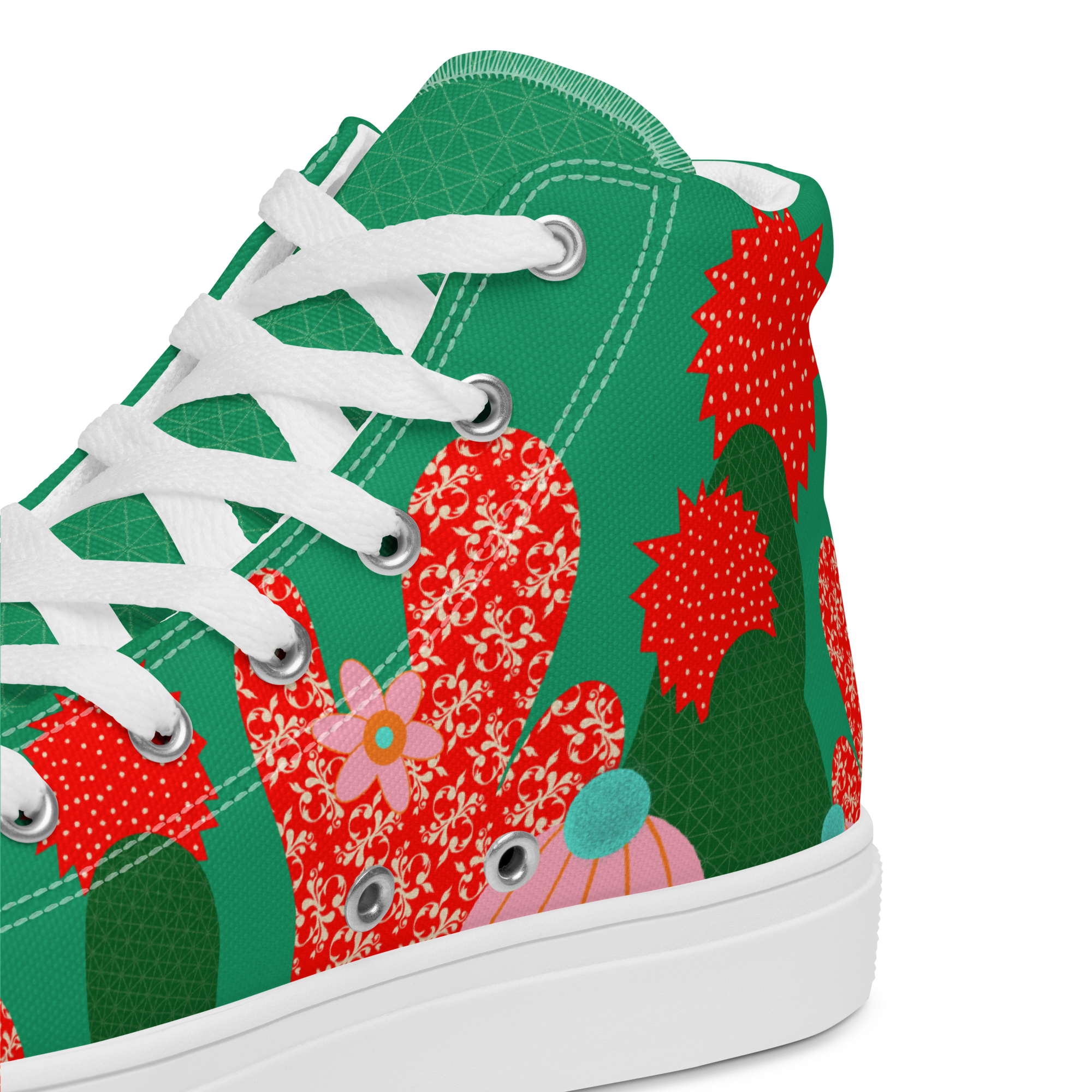 Kaktus - High-Top Leinenschuhe für Damen – Bild 3