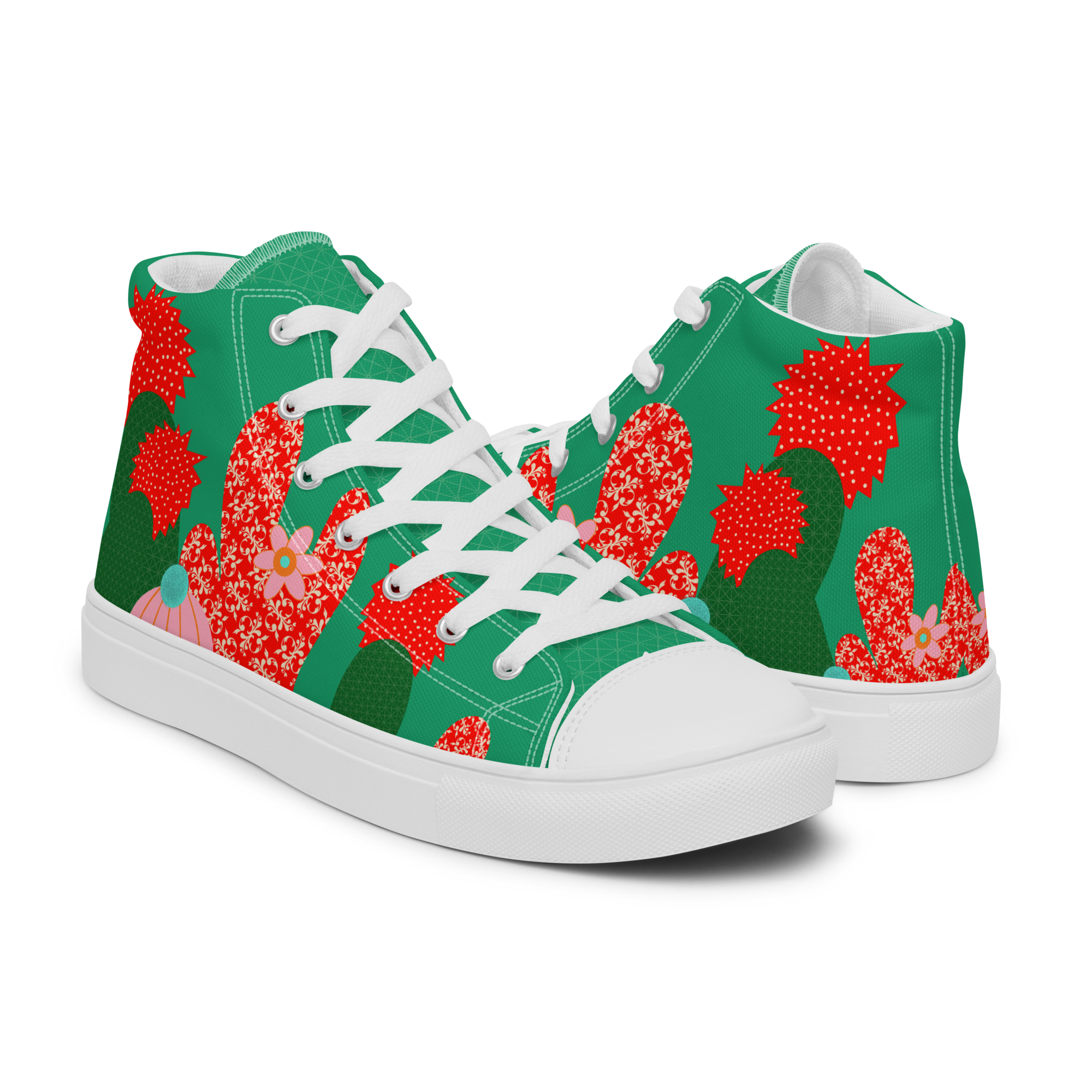 Kaktus - High-Top Leinenschuhe für Damen – Bild 2