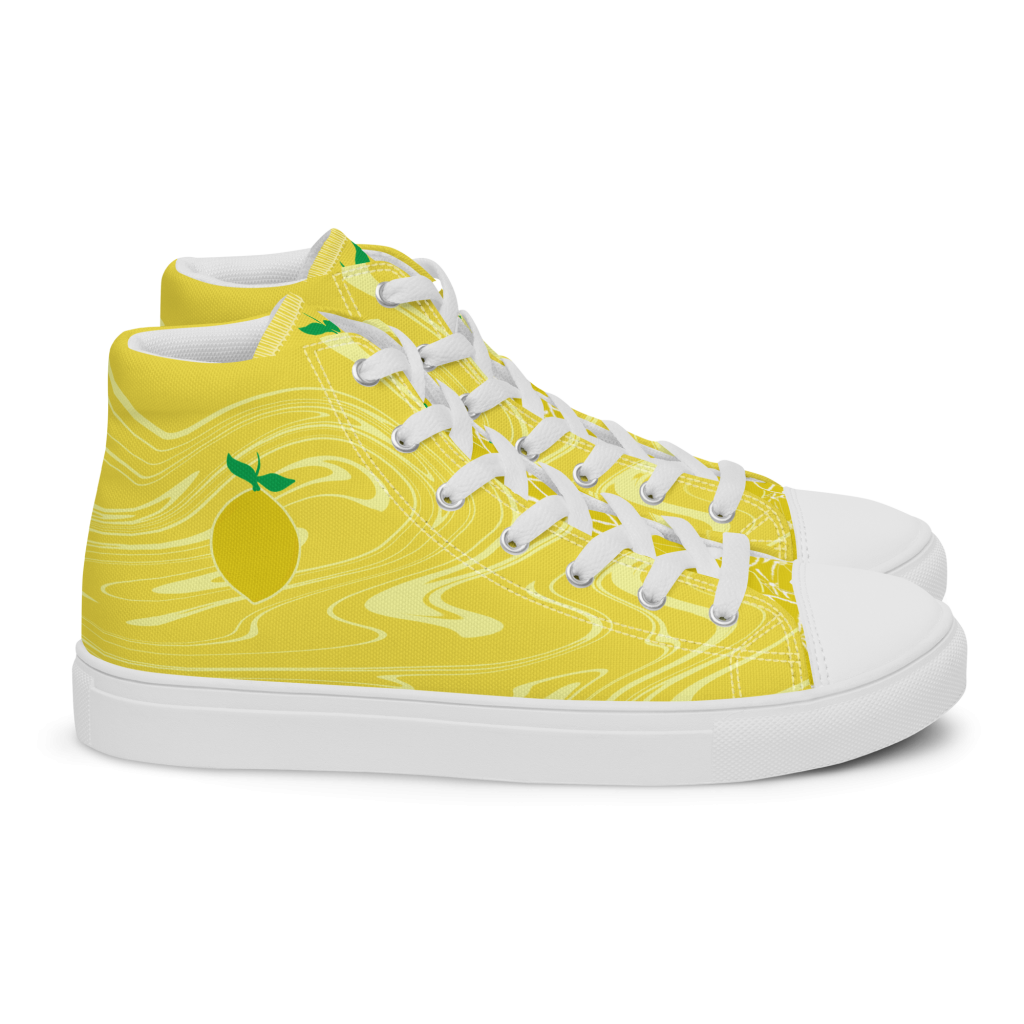 Lemon - Neon High-Top Leinenschuhe für Damen