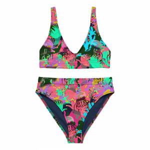 Coral No.2 with Jelly - Recycelter High Waist Bikini