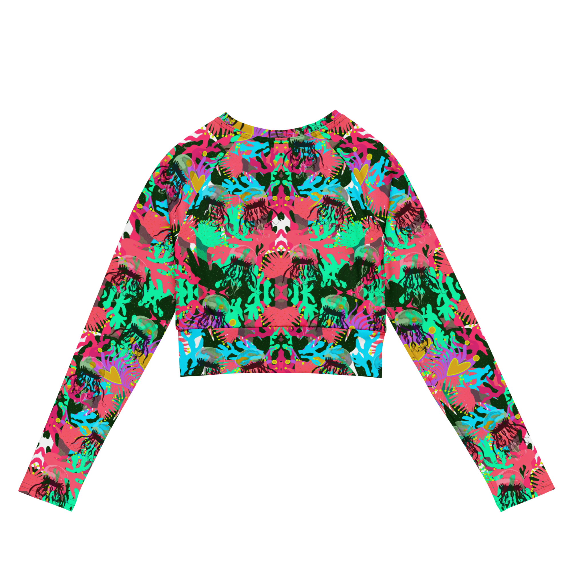 Coral No.2 with Jelly - Recyceltes Langarm Crop Top – Bild 2