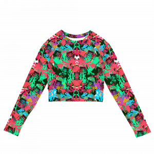 Coral No.2 with Jelly - Recyceltes Langarm Crop Top