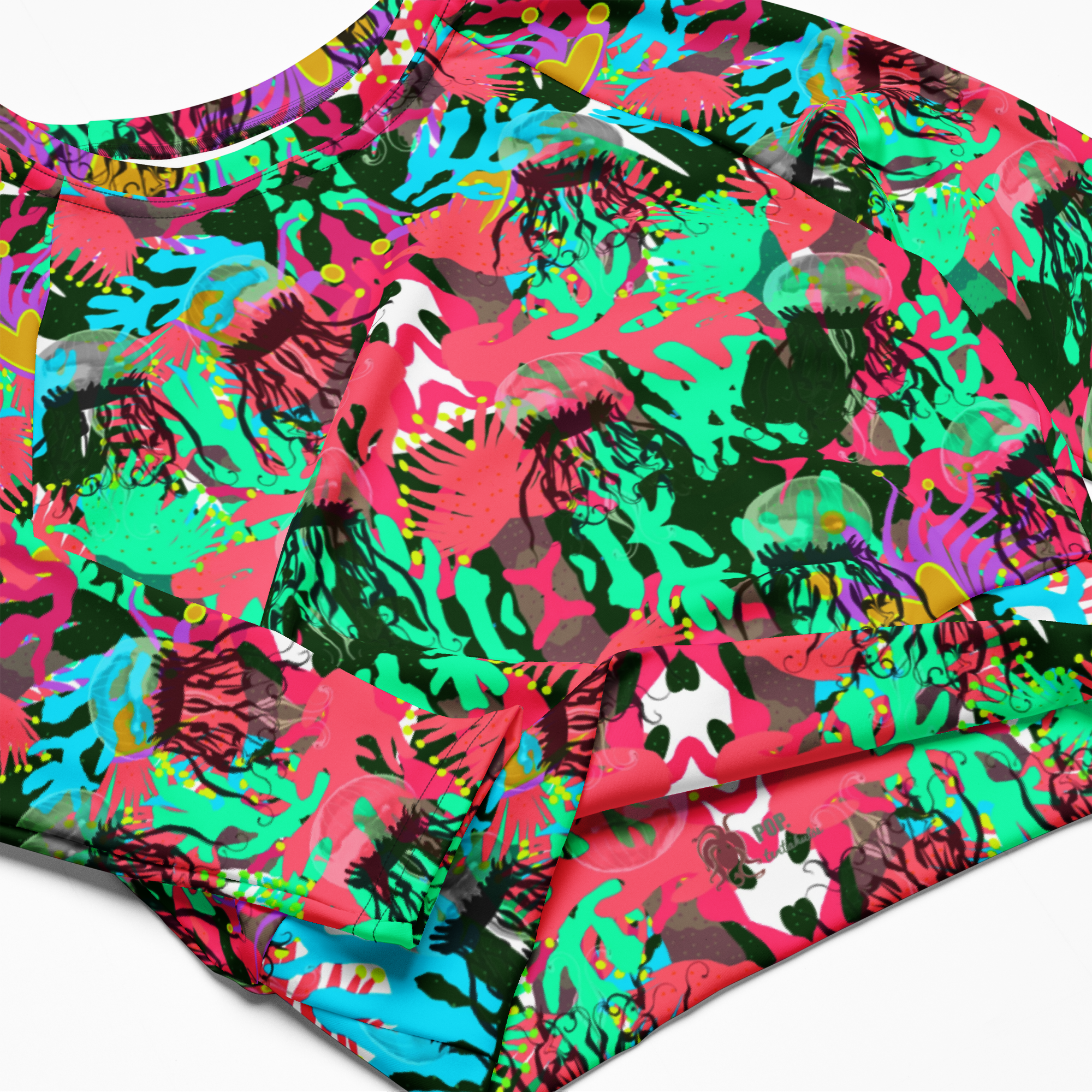 Coral No.2 with Jelly - Recyceltes Langarm Crop Top – Bild 5
