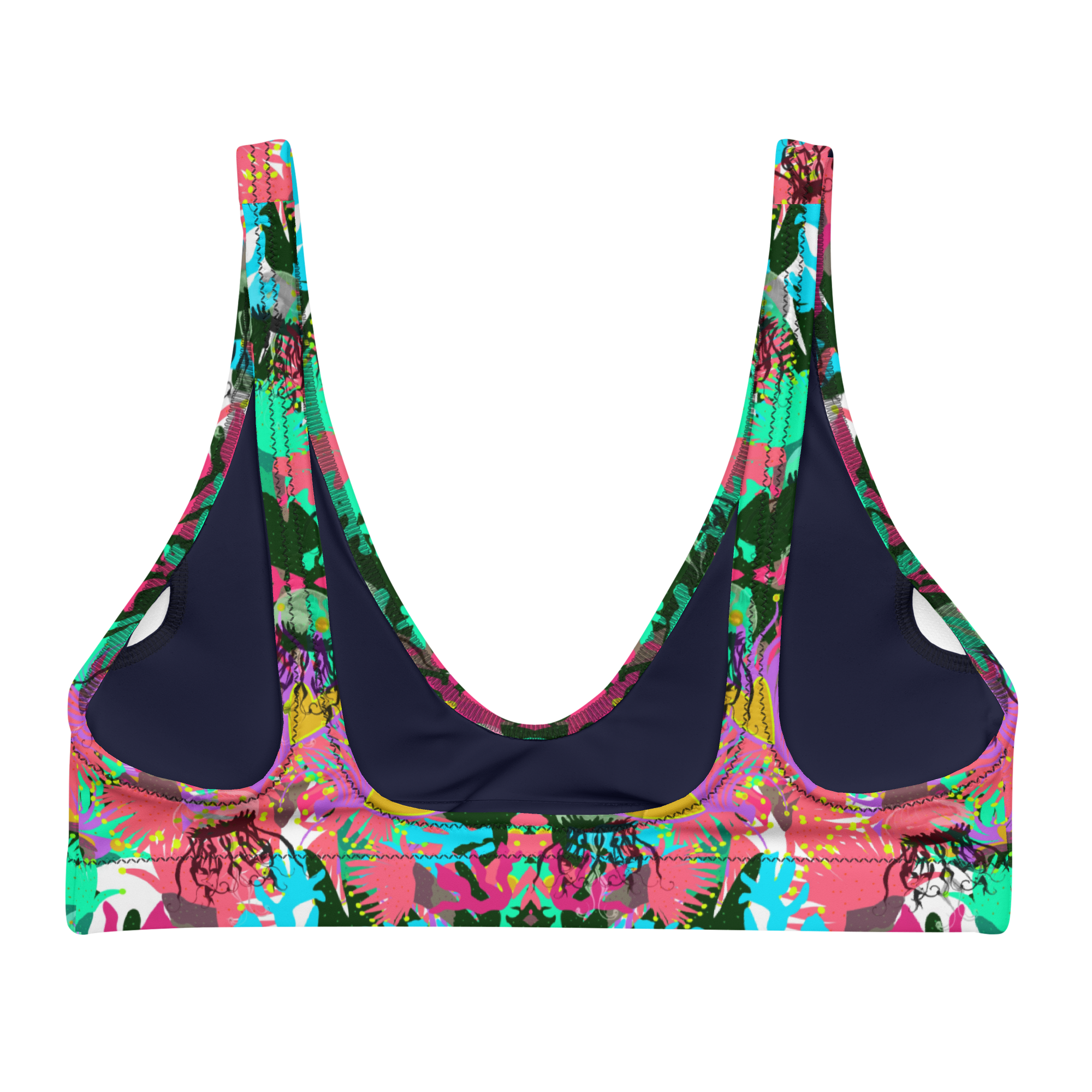 Coral No.2 with Jelly - Recyceltes, gepolsterstes Bikini-Oberteil – Bild 2