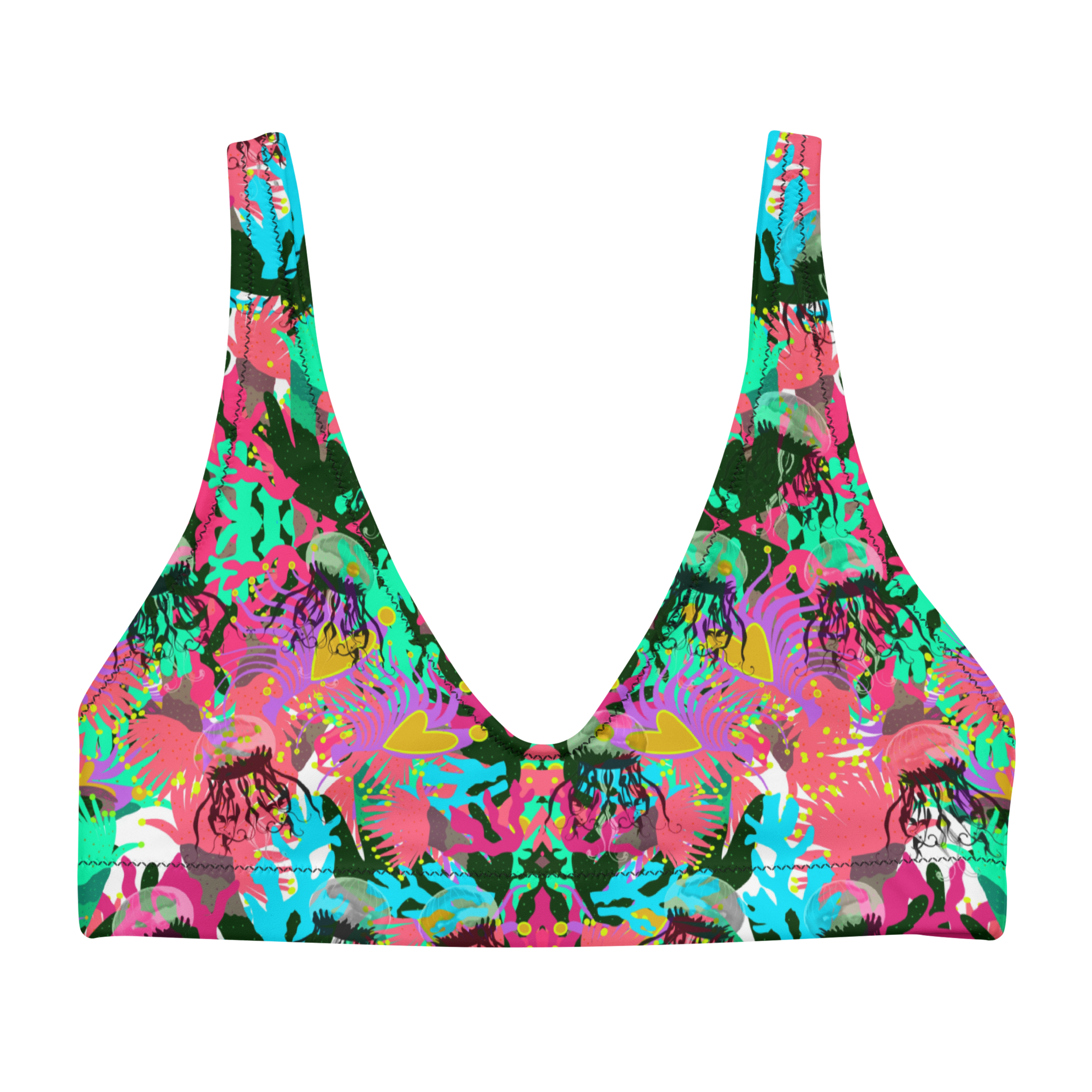 Coral No.2 with Jelly - Recyceltes, gepolsterstes Bikini-Oberteil
