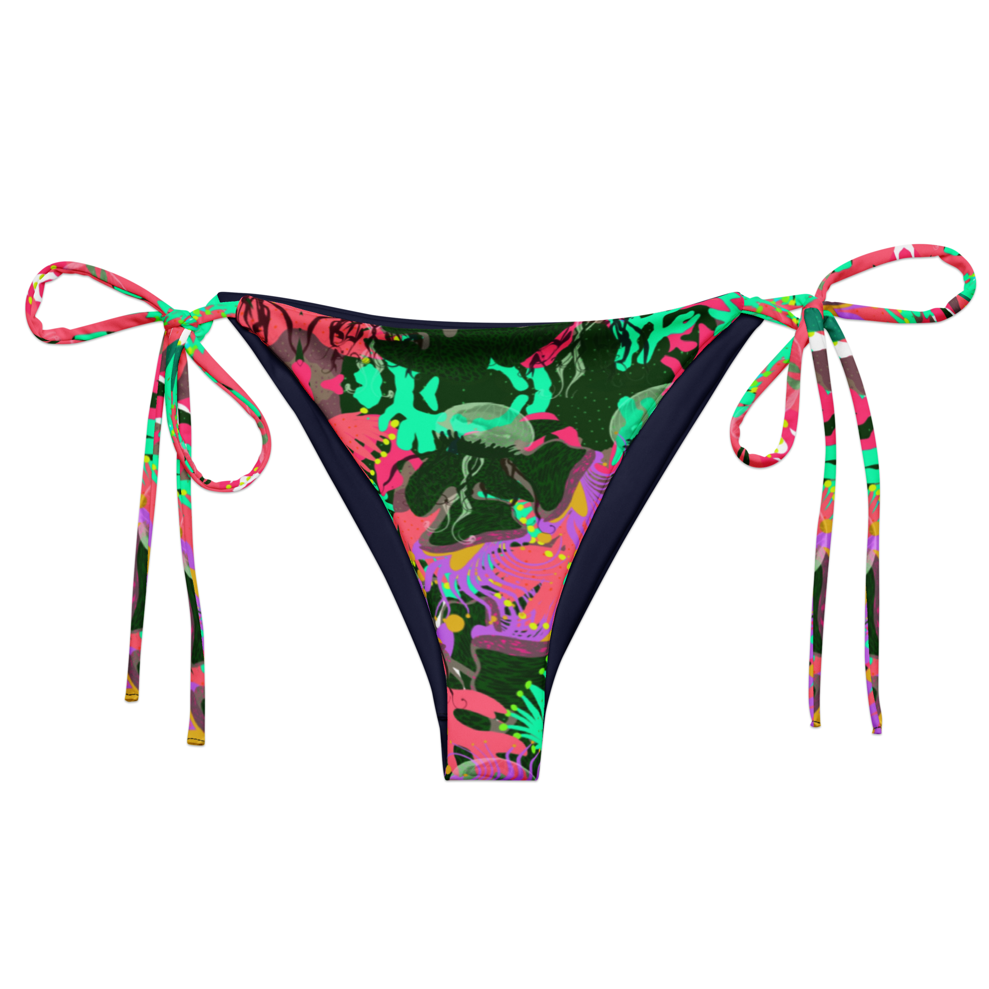 Coral No.2 with Jelly - Recyceltes Schnürbikini-Unterteil