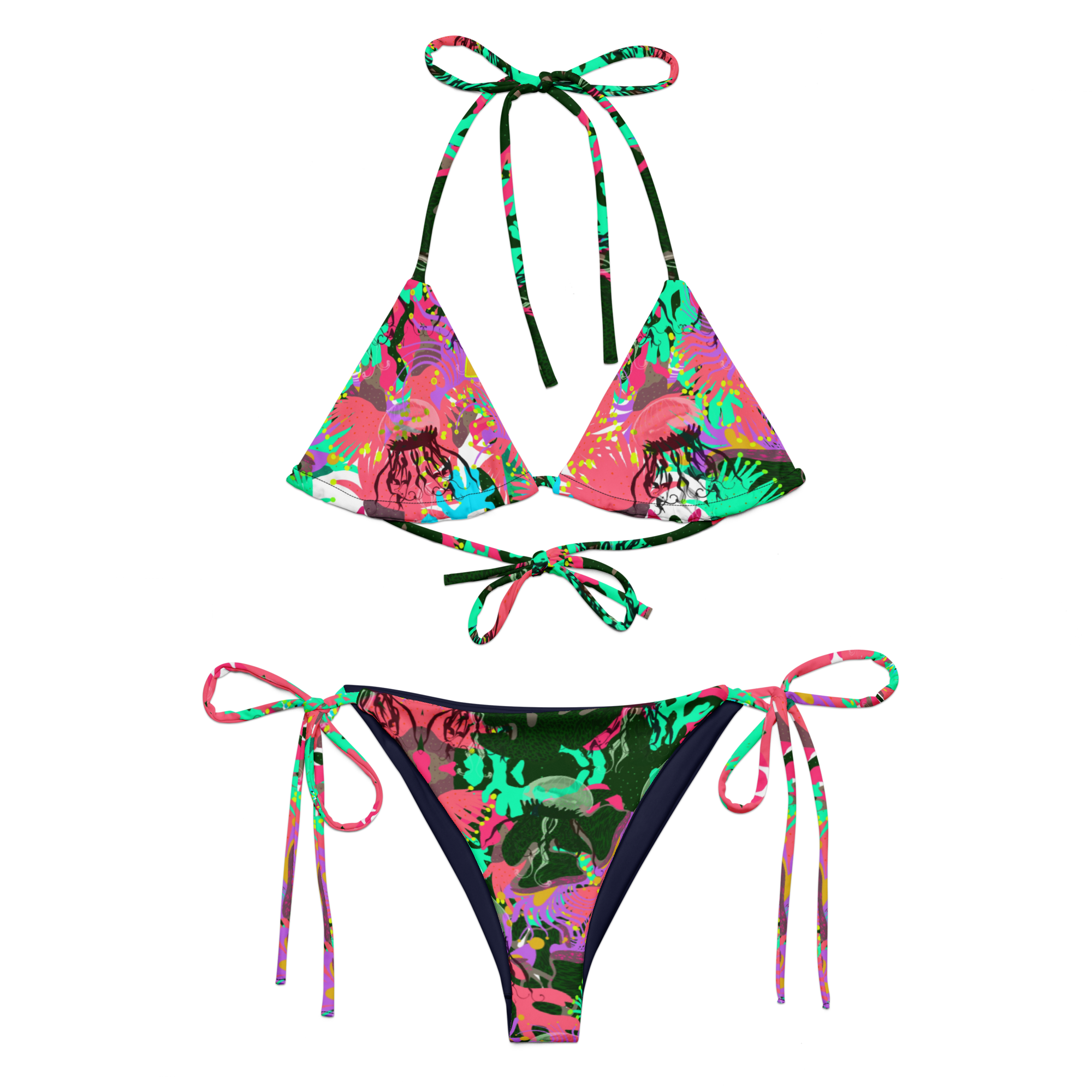 Coral No.2 with Jelly - Recycelter Schnürbikini