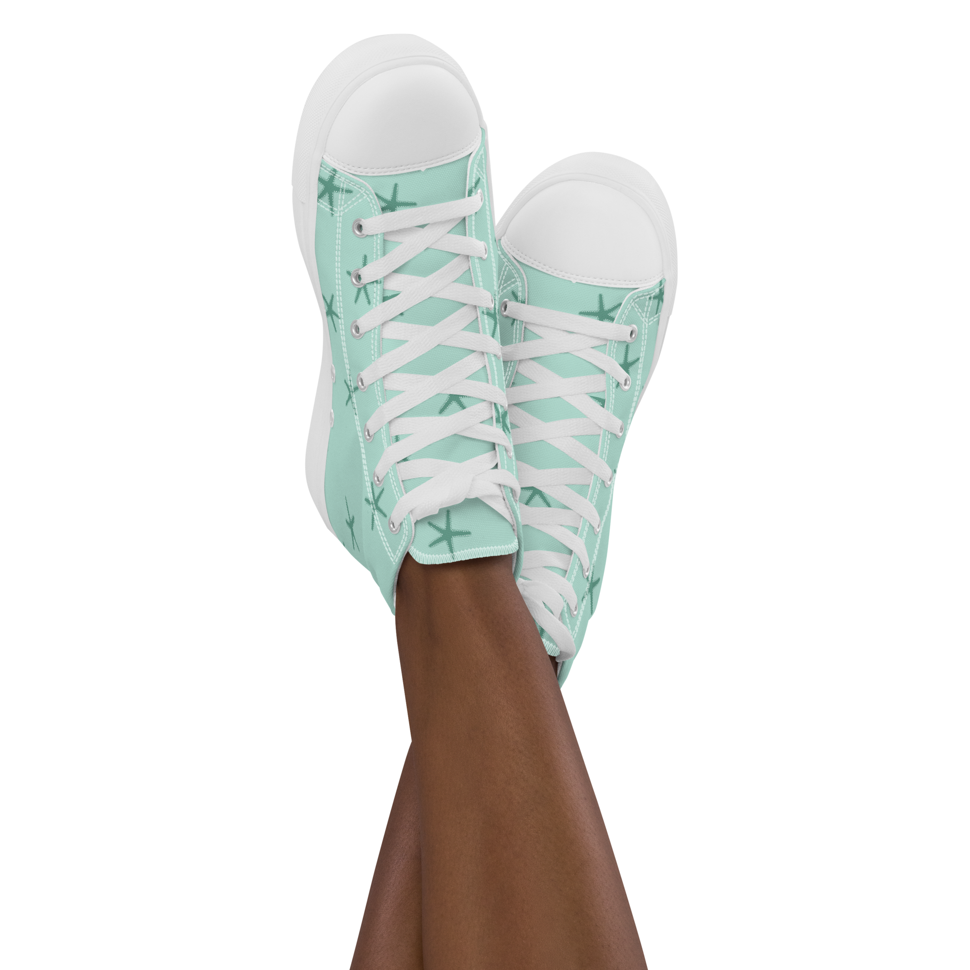 Seesterne - High-Top Leinenschuhe für Damen – Bild 9