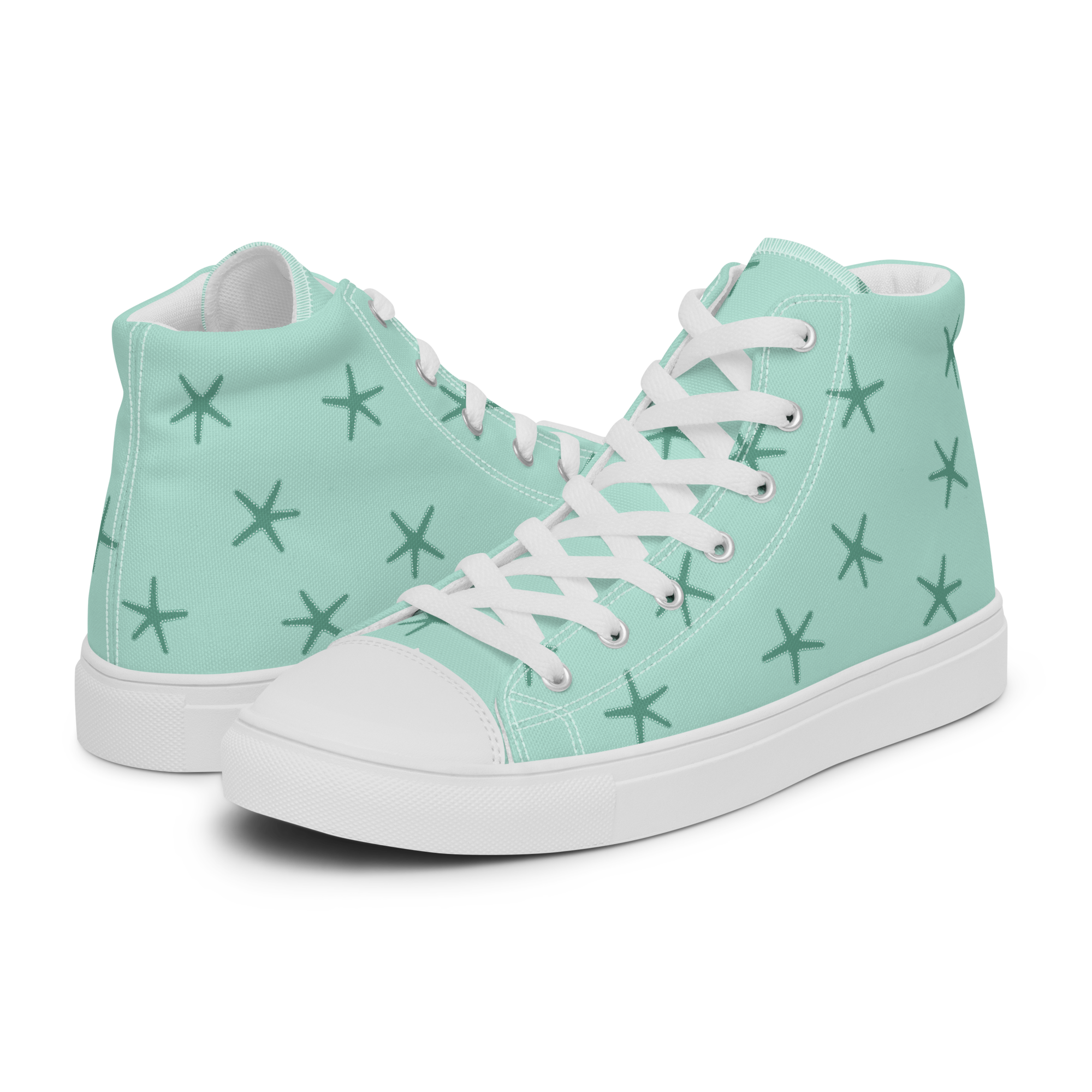 Seesterne - High-Top Leinenschuhe für Damen – Bild 5