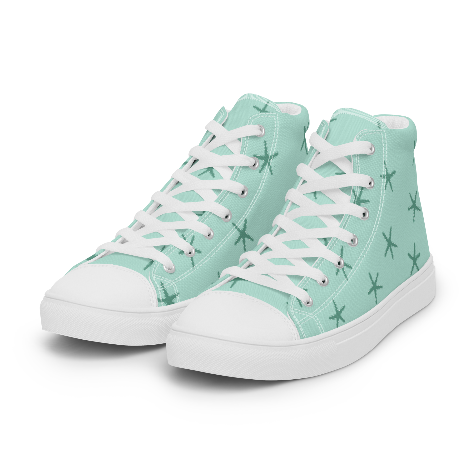 Seesterne - High-Top Leinenschuhe für Damen – Bild 3