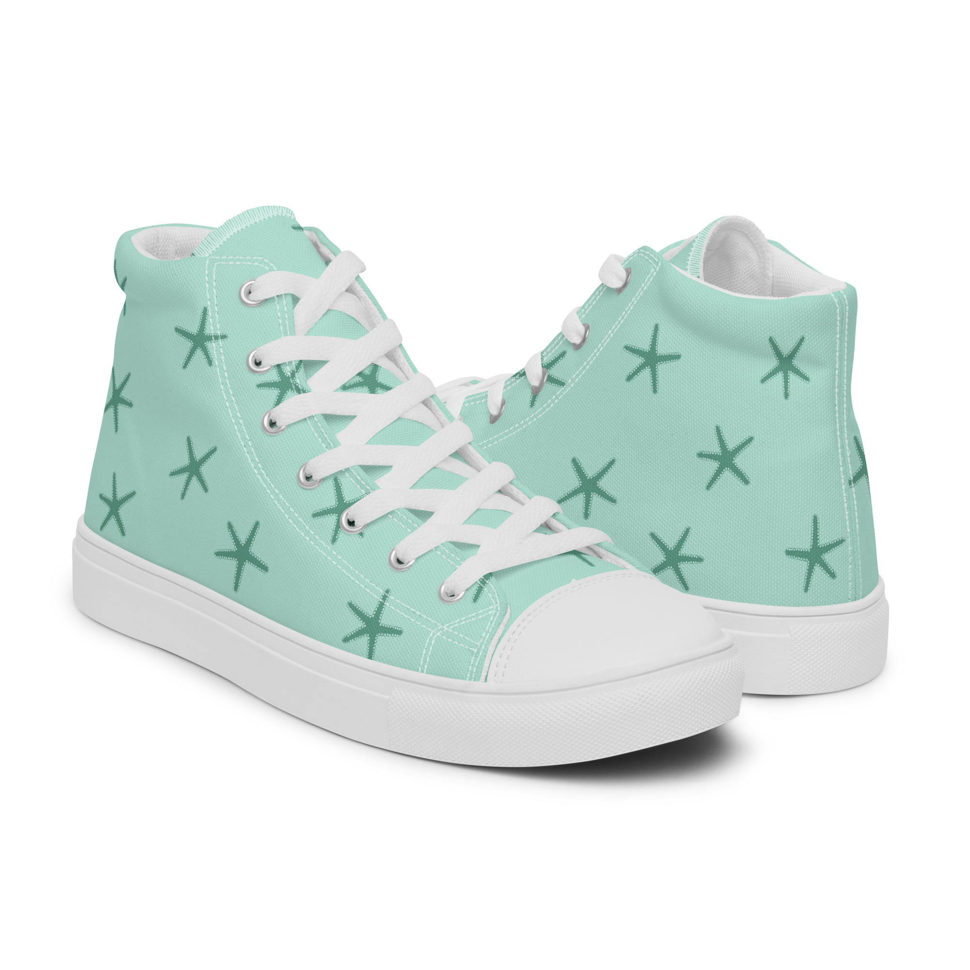 Seesterne - High-Top Leinenschuhe für Damen – Bild 13
