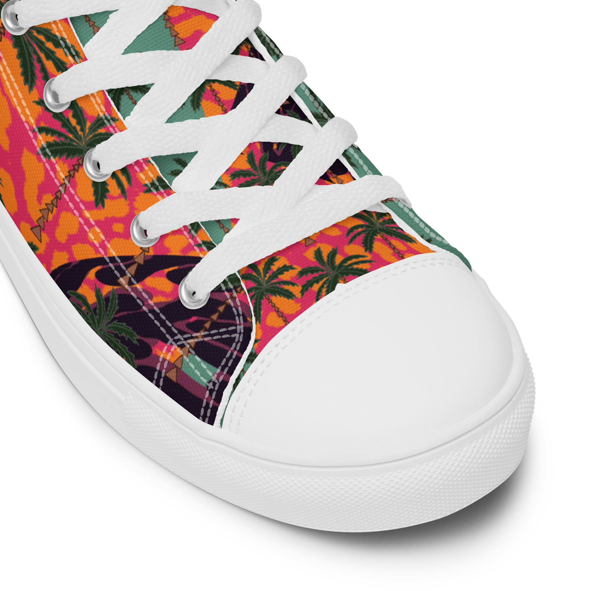 Palm Sunset - High Top Leinenschuhe für Damen – Bild 5