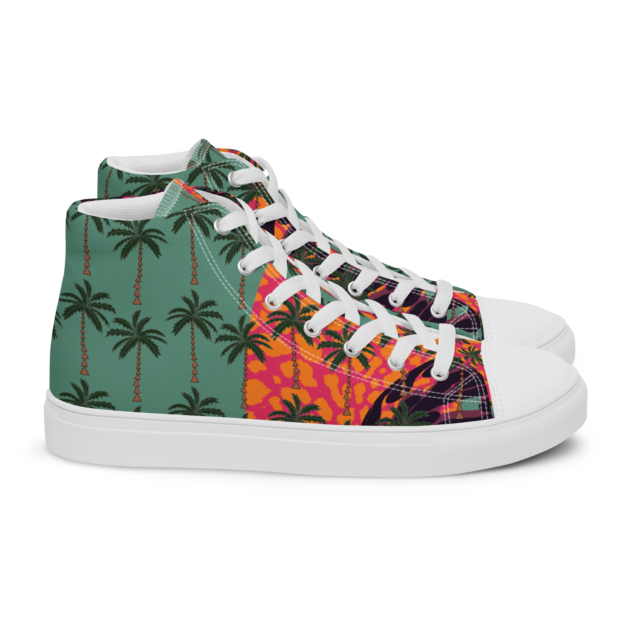 Palm Sunset - High Top Leinenschuhe für Damen