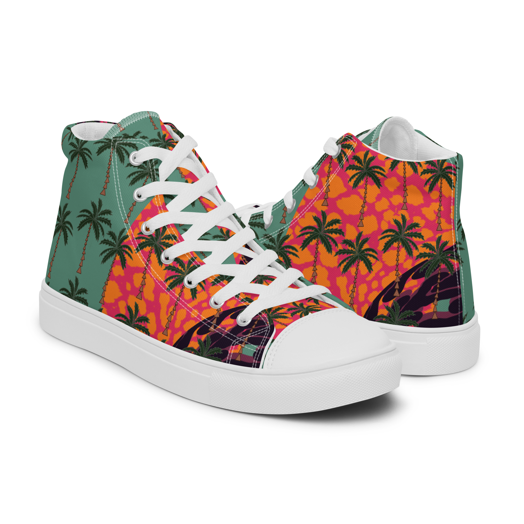 Palm Sunset - High Top Leinenschuhe für Damen – Bild 6