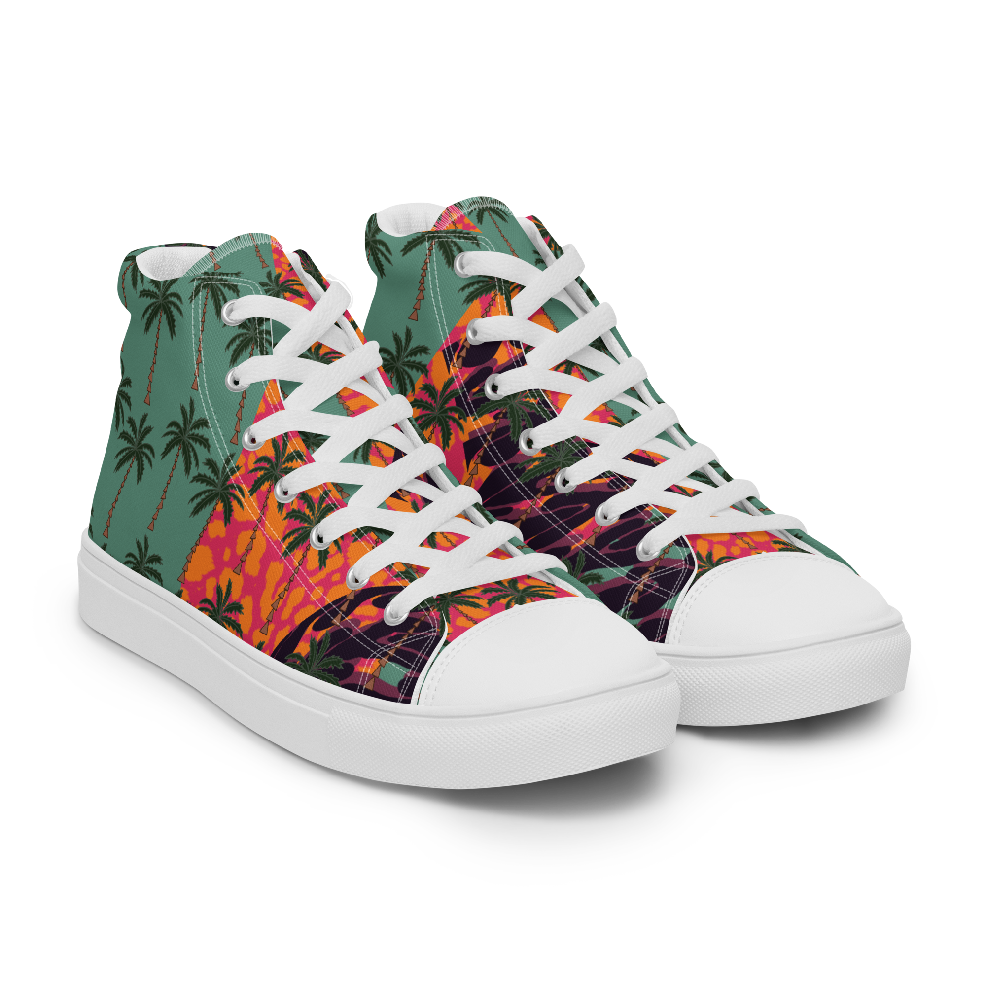 Palm Sunset - High Top Leinenschuhe für Damen – Bild 3
