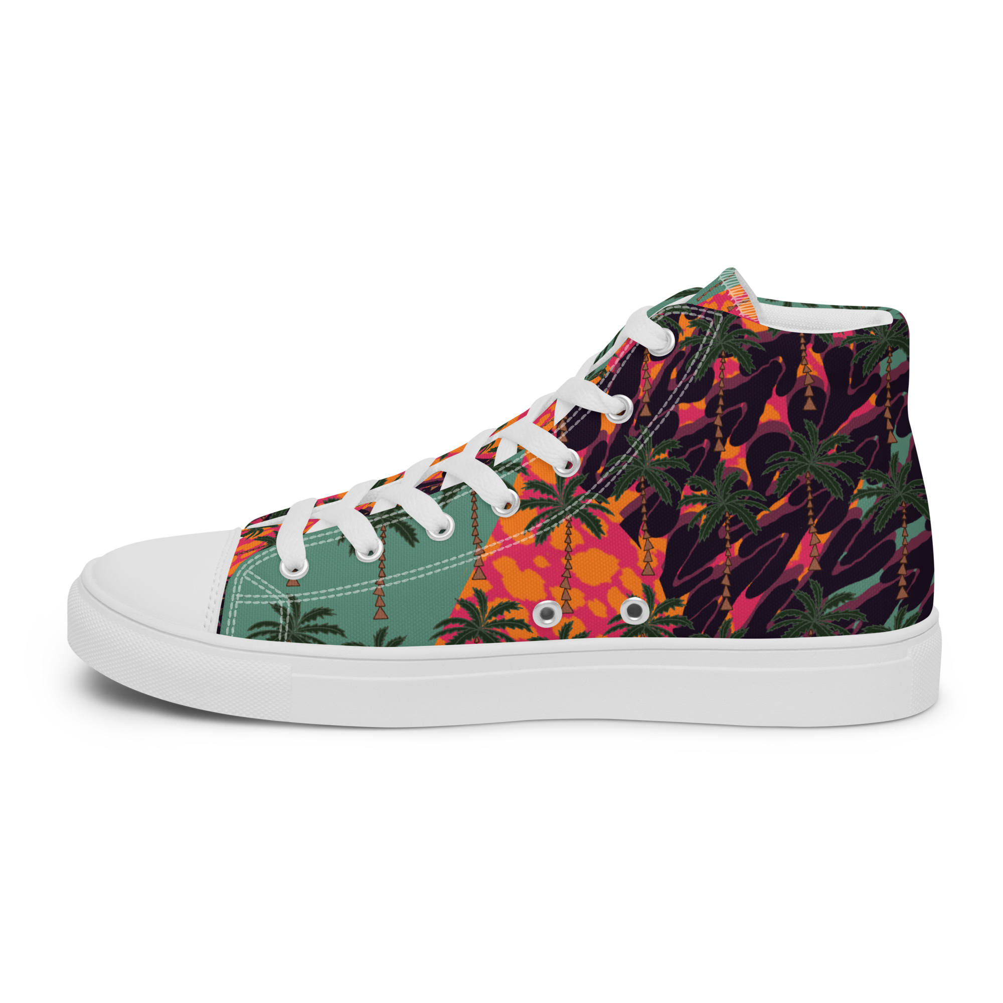Palm Sunset - High Top Leinenschuhe für Damen – Bild 4